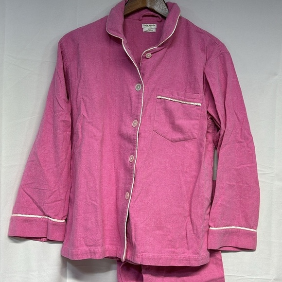 Kate Spade pink and white 2 piece 100% cotton pj set size S/M - Picture 2 of 10